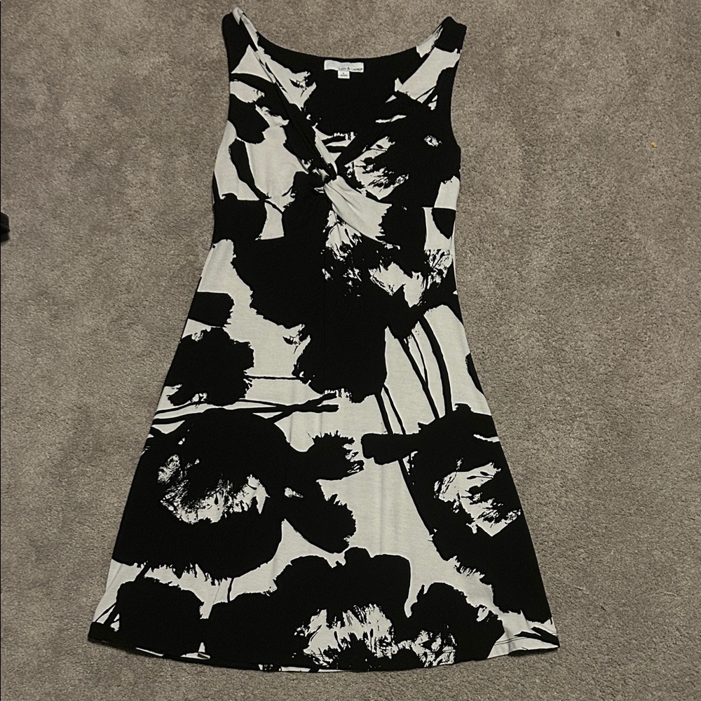 Lucy & Laurel Black and White Floral Mini Dress